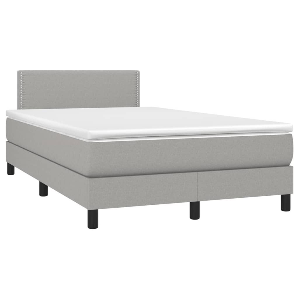 Letto a Molle Materasso e LED Grigio Chiaro 120x190 cm Tessutocod mxl 91683