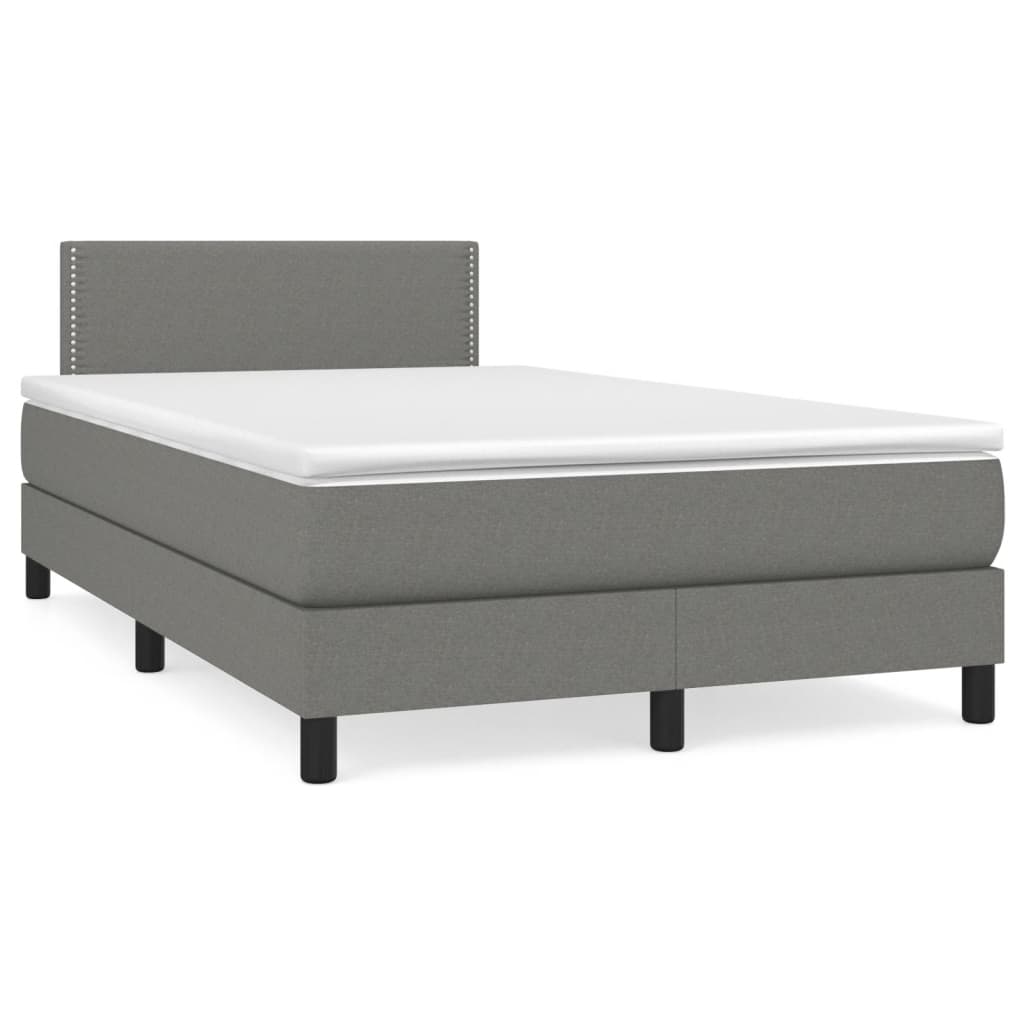 Letto a Molle Materasso e LED Grigio Scuro 120x190cm in Tessutocod mxl 115644