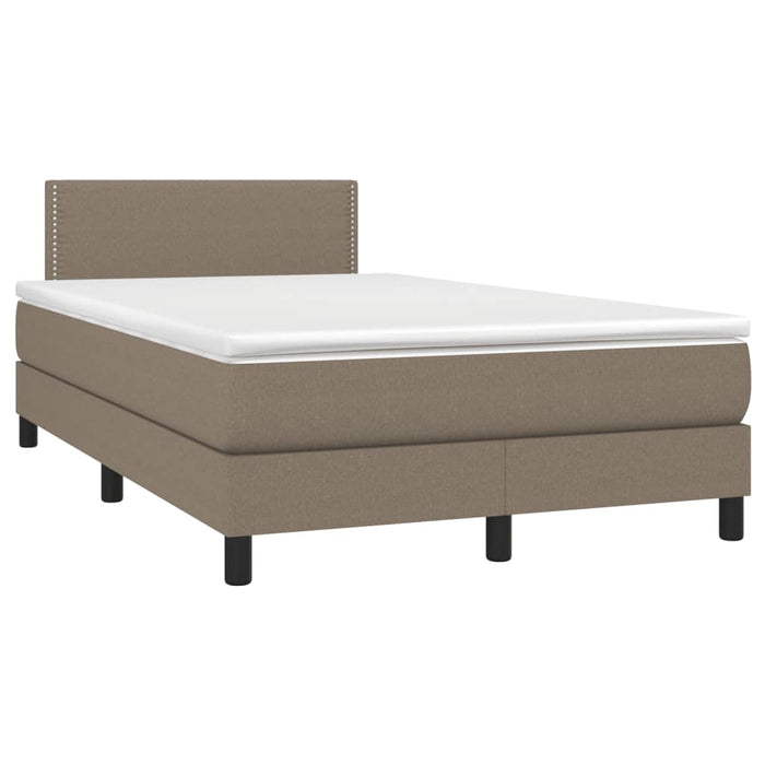 Letto a Molle con Materasso e LED Tortora 120x190 cm in Tessuto 3270036