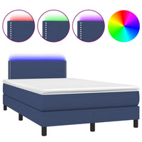 Letto a Molle con Materasso e LED Blu 120x190 cm in Tessuto 3270038