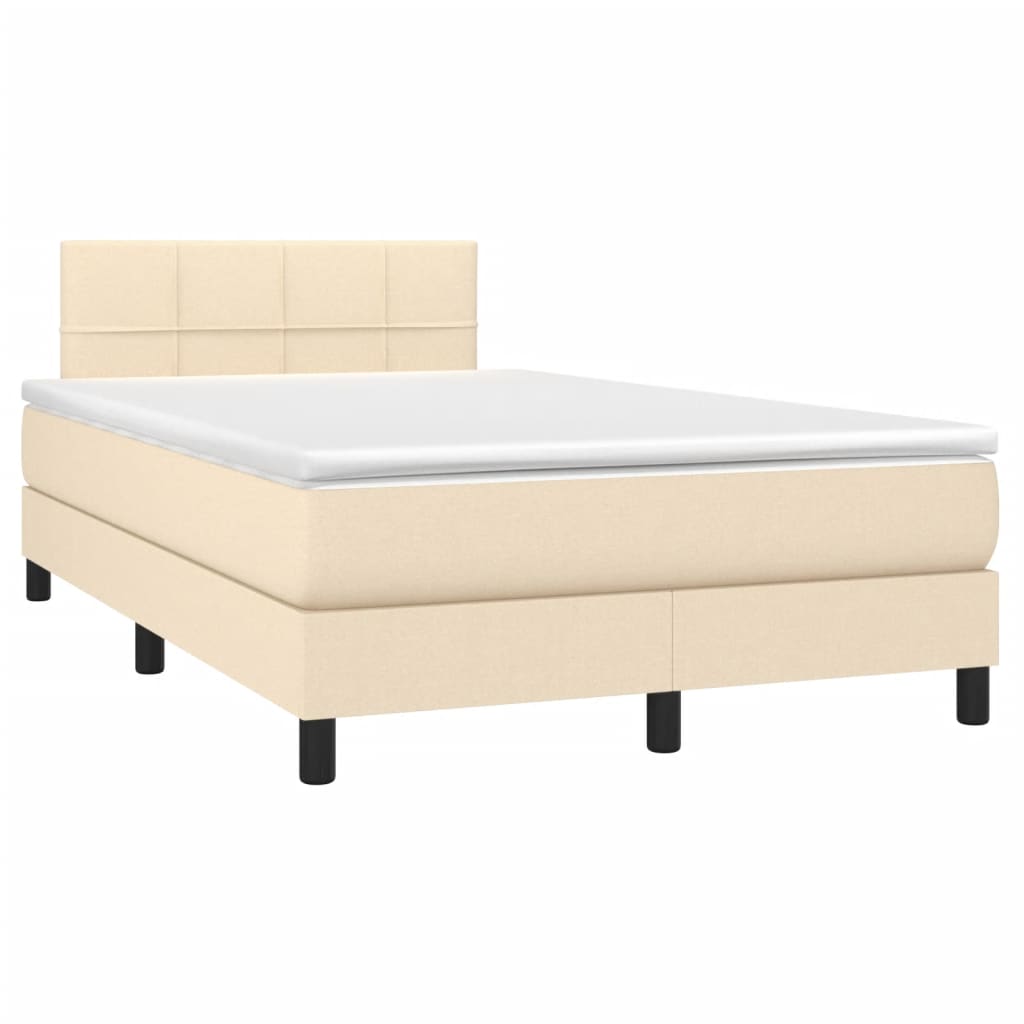 Letto a Molle con Materasso e LED Crema 120x190 cm in Tessutocod mxl 115717