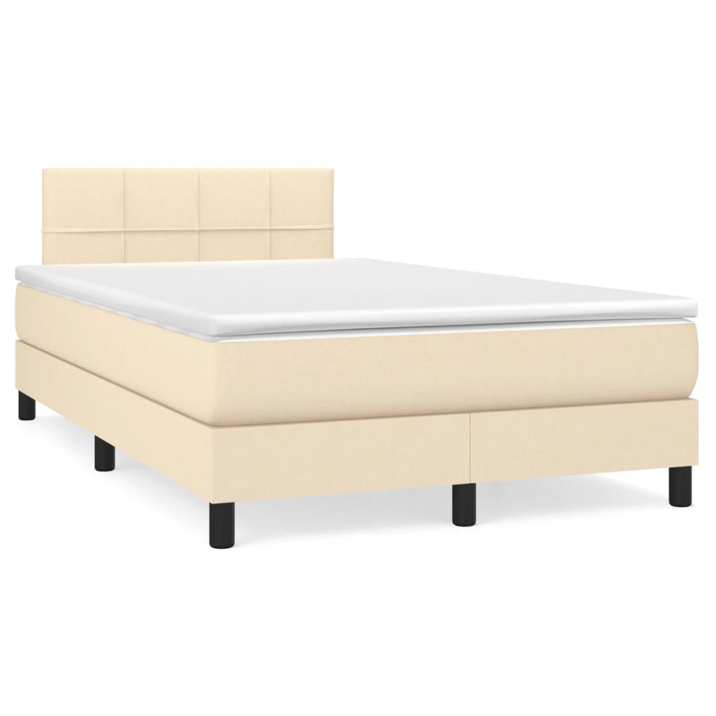 Letto a Molle con Materasso e LED Crema 120x190 cm in Tessutocod mxl 115717