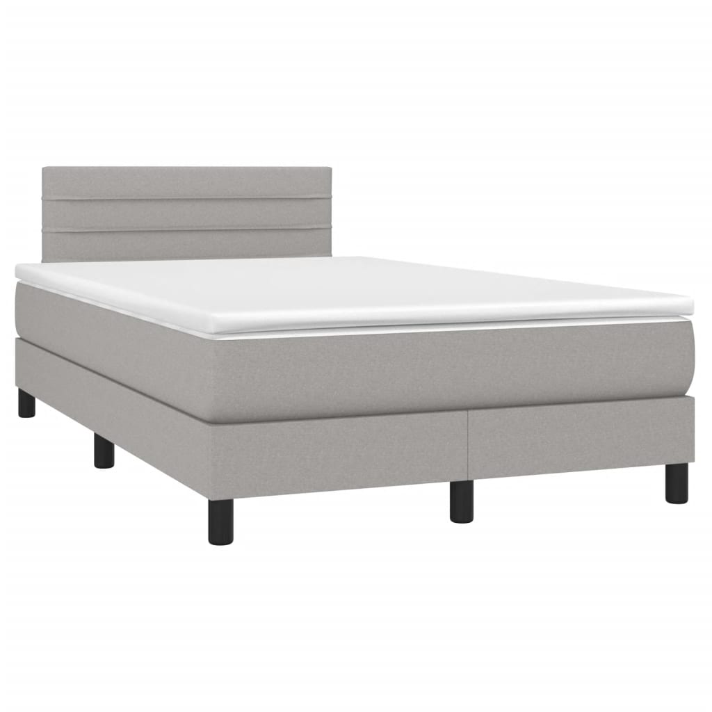 Letto a Molle Materasso e LED Grigio Chiaro 120x190 cm Tessutocod mxl 115718