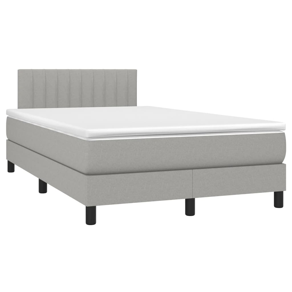 Letto a Molle Materasso e LED Grigio Chiaro 120x190 cm Tessutocod mxl 91744