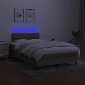 Letto a Molle con Materasso e LED Tortora 120x190 cm in Tessuto 3270064