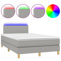 Letto a Molle Materasso e LED Grigio Chiaro 120x190 cm Tessuto 3270074