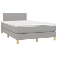 Letto a Molle Materasso e LED Grigio Chiaro 120x190 cm Tessuto 3270074