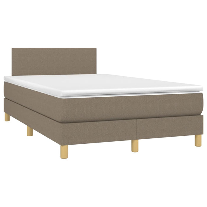 Letto a Molle con Materasso e LED Tortora 120x190 cm in Tessutocod mxl 115990