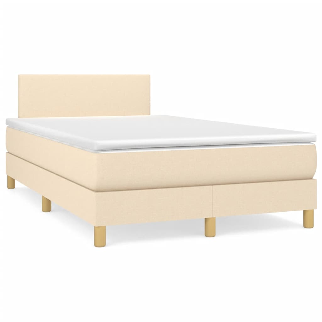 Letto a Molle con Materasso e LED Crema 120x190 cm in Tessutocod mxl 92000