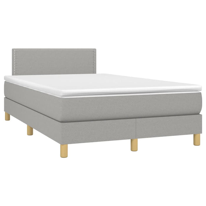 Letto a Molle Materasso e LED Grigio Chiaro 120x190 cm Tessuto 3270081