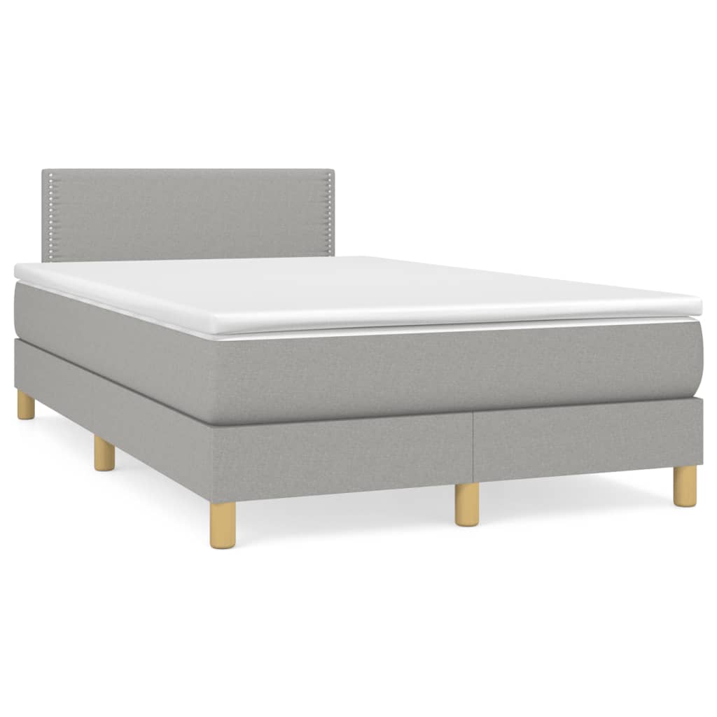 Letto a Molle Materasso e LED Grigio Chiaro 120x190 cm Tessuto 3270081