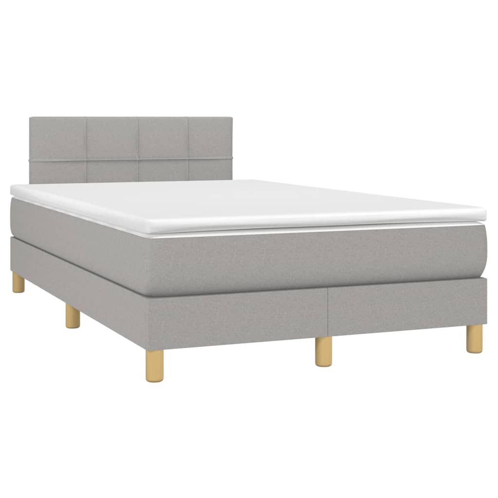 Letto a Molle Materasso e LED Grigio Chiaro 120x190 cm Tessuto 3270088