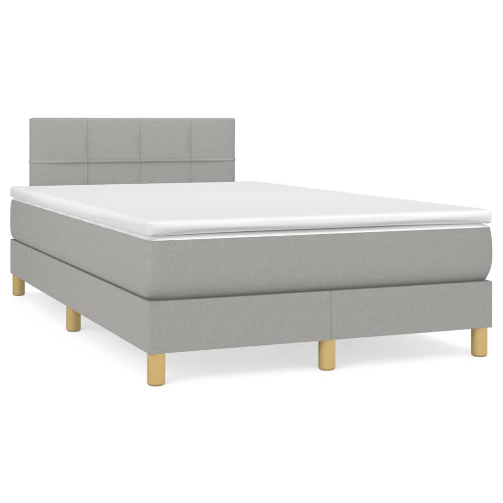 Letto a Molle Materasso e LED Grigio Chiaro 120x190 cm Tessuto 3270088