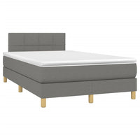 Letto a Molle Materasso e LED Grigio Scuro 120x190cm in Tessuto 3270089