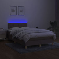 Letto a Molle con Materasso e LED Tortora 120x190 cm in Tessuto 3270092