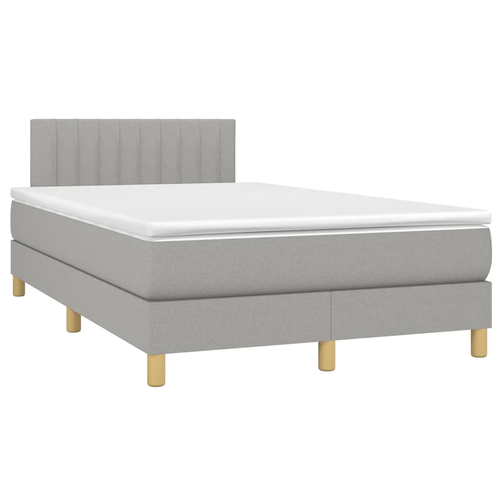 Letto a Molle Materasso e LED Grigio Chiaro 120x190 cm Tessuto 3270102