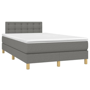 Letto a Molle Materasso e LED Grigio Scuro 120x190cm in Tessutocod mxl 111181