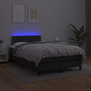 Letto a Molle con Materasso e LED Nero 120x190 cm in Similpelle 3270129