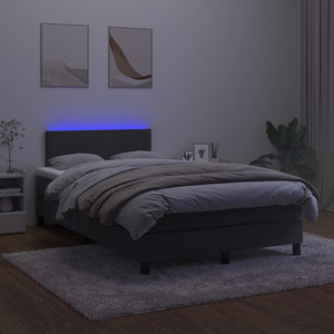 Letto a Molle con Materasso e LED Nero 120x190 cm in Velluto 3270143