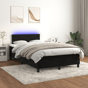 Letto a Molle con Materasso e LED Nero 120x190 cm in Velluto 3270143