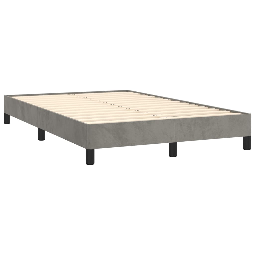 Letto a Molle Materasso e LED Grigio Chiaro 120x190 cm Velluto 3270153