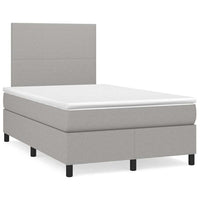 Letto a Molle Materasso e LED Grigio Chiaro 120x190 cm Tessuto 3270183