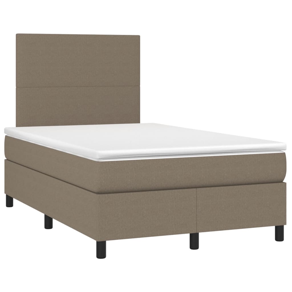 Letto a Molle con Materasso e LED Tortora 120x190 cm in Tessuto 3270187