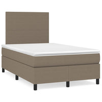 Letto a Molle con Materasso e LED Tortora 120x190 cm in Tessuto 3270187