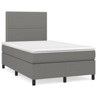 Letto a Molle Materasso e LED Grigio Scuro 120x190cm in Tessuto 3270191