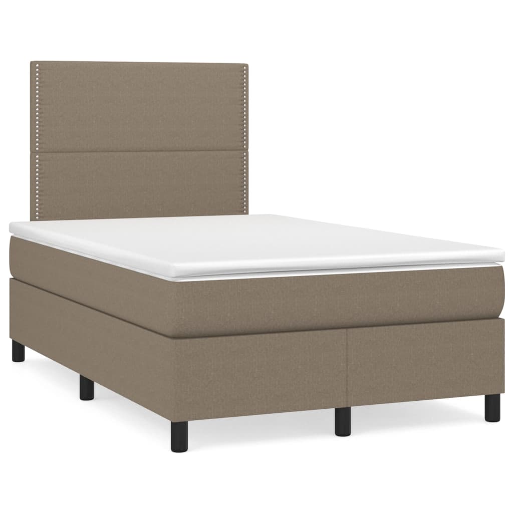 Letto a Molle con Materasso e LED Tortora 120x190 cm in Tessutocod mxl 91387