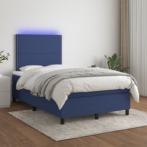 Letto a Molle con Materasso e LED Blu 120x190 cm in Tessuto 3270196