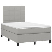 Letto a Molle Materasso e LED Grigio Chiaro 120x190 cm Tessuto 3270197