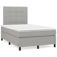 Letto a Molle Materasso e LED Grigio Chiaro 120x190 cm Tessuto 3270197