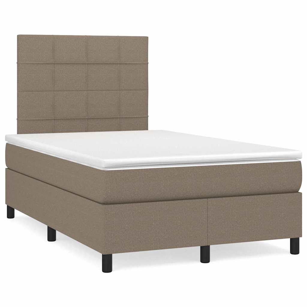 Letto a Molle con Materasso e LED Tortora 120x190 cm in Tessuto 3270201