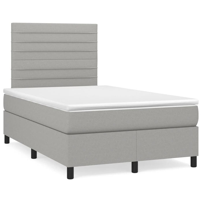 Letto a Molle Materasso e LED Grigio Chiaro 120x190 cm Tessuto 3270204