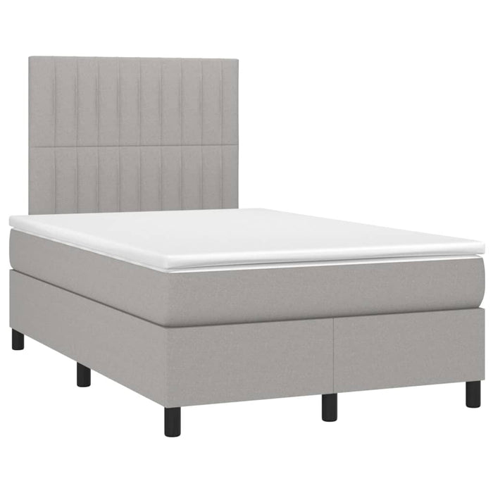 Letto a Molle Materasso e LED Grigio Chiaro 120x190 cm Tessutocod mxl 116035