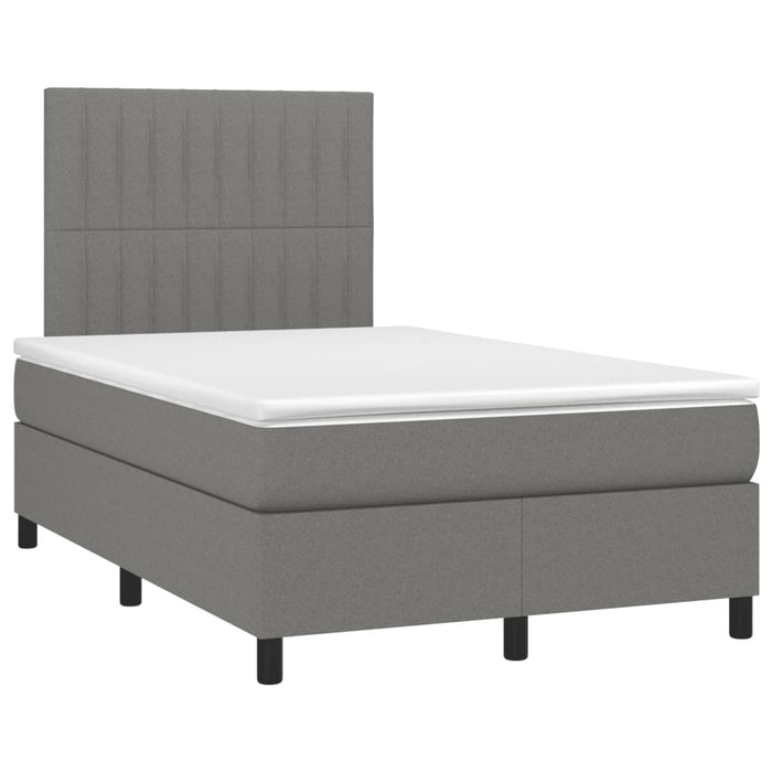 Letto a Molle Materasso e LED Grigio Scuro 120x190cm in Tessutocod mxl 91841