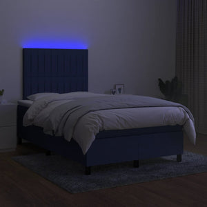 Letto a Molle con Materasso e LED Blu 120x190 cm in Tessuto 3270217