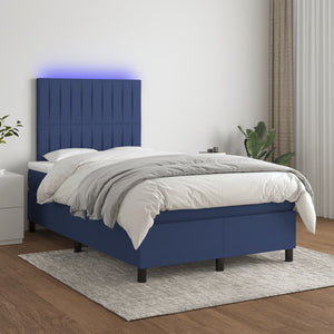 Letto a Molle con Materasso e LED Blu 120x190 cm in Tessuto 3270217