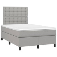 Letto a Molle Materasso e LED Grigio Chiaro 120x190 cm Tessuto 3270225