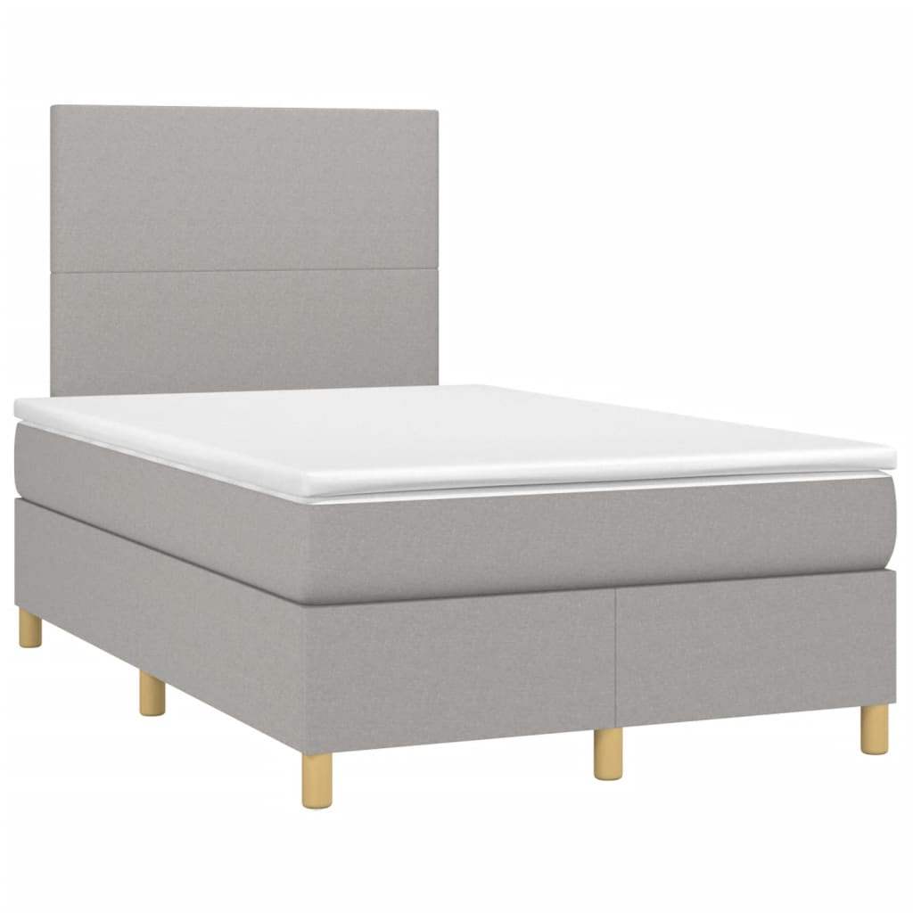 Letto a Molle Materasso e LED Grigio Chiaro 120x190 cm Tessutocod mxl 115351