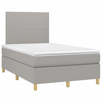 Letto a Molle Materasso e LED Grigio Chiaro 120x190 cm Tessutocod mxl 115351