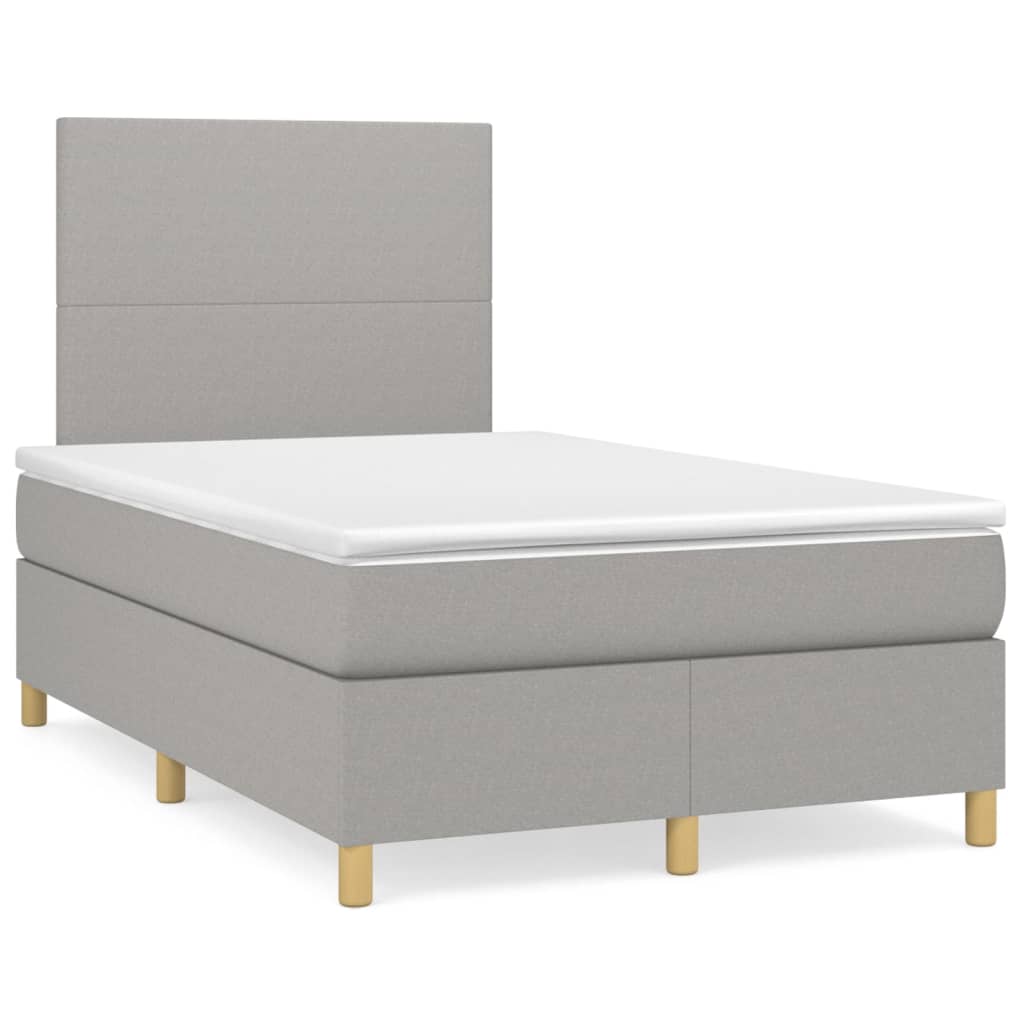 Letto a Molle Materasso e LED Grigio Chiaro 120x190 cm Tessutocod mxl 115351