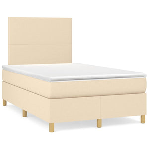 Letto a Molle con Materasso e LED Crema 120x190 cm in Tessuto 3270237