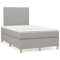 Letto a Molle Materasso e LED Grigio Chiaro 120x190 cm Tessuto 3270239