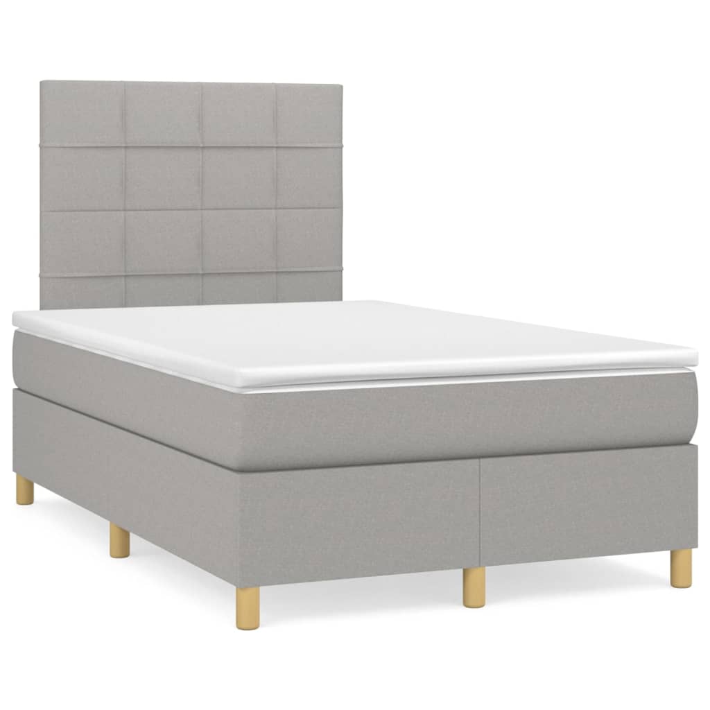 Letto a Molle Materasso e LED Grigio Chiaro 120x190 cm Tessutocod mxl 92064