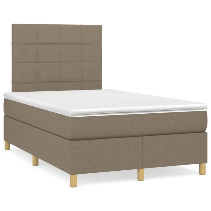 Letto a Molle con Materasso e LED Tortora 120x190 cm in Tessuto 3270250