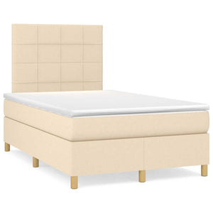 Letto a Molle con Materasso e LED Crema 120x190 cm in Tessuto 3270251