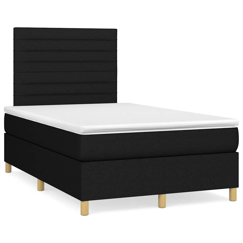 Letto a Molle con Materasso e LED Nero 120x190 cm in Tessuto 3270255