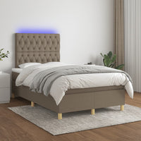 Letto a Molle con Materasso e LED Tortora 120x190 cm in Tessuto 3270271